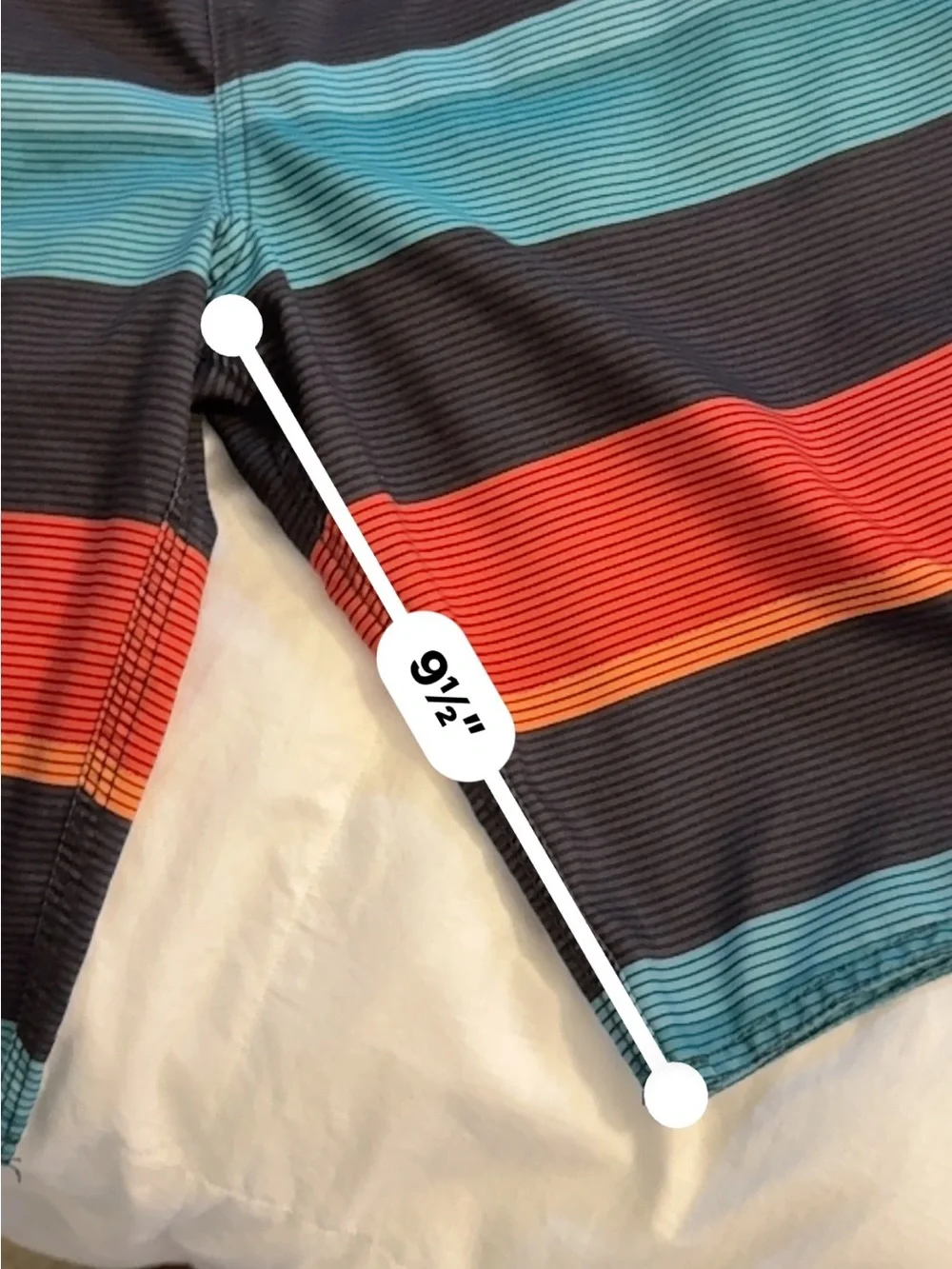 O’Neill Men's Striped Red & Teal Swim/ Board Trunks size 34 Coastal